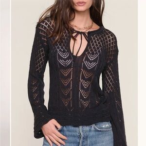 NEW Heartloom Black Crochet Sweater